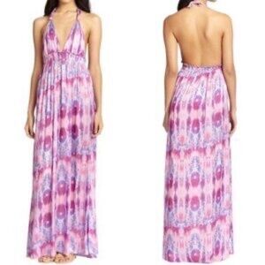 LoveShackFancy Tie Dye Maxi Dress Pink‎ Purple Halter Jellyfish Bohemian 0